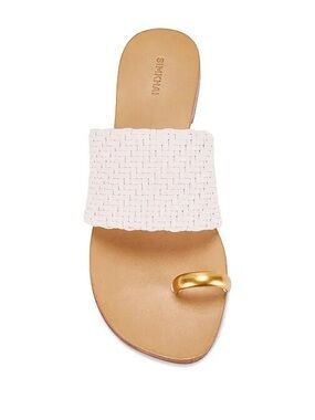 Simkhai woven leather sandal with metal toe ring